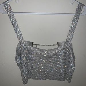 Silver Sparkle Chainmail Top